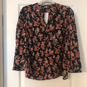 Stich Fix Lucky Brand Myah Navy Floral Top